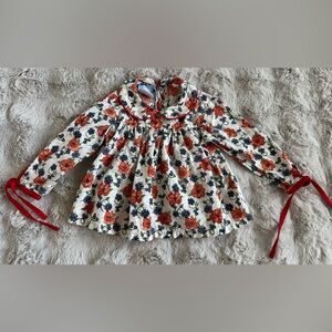 Bella bliss cotton floral collared top size 12M